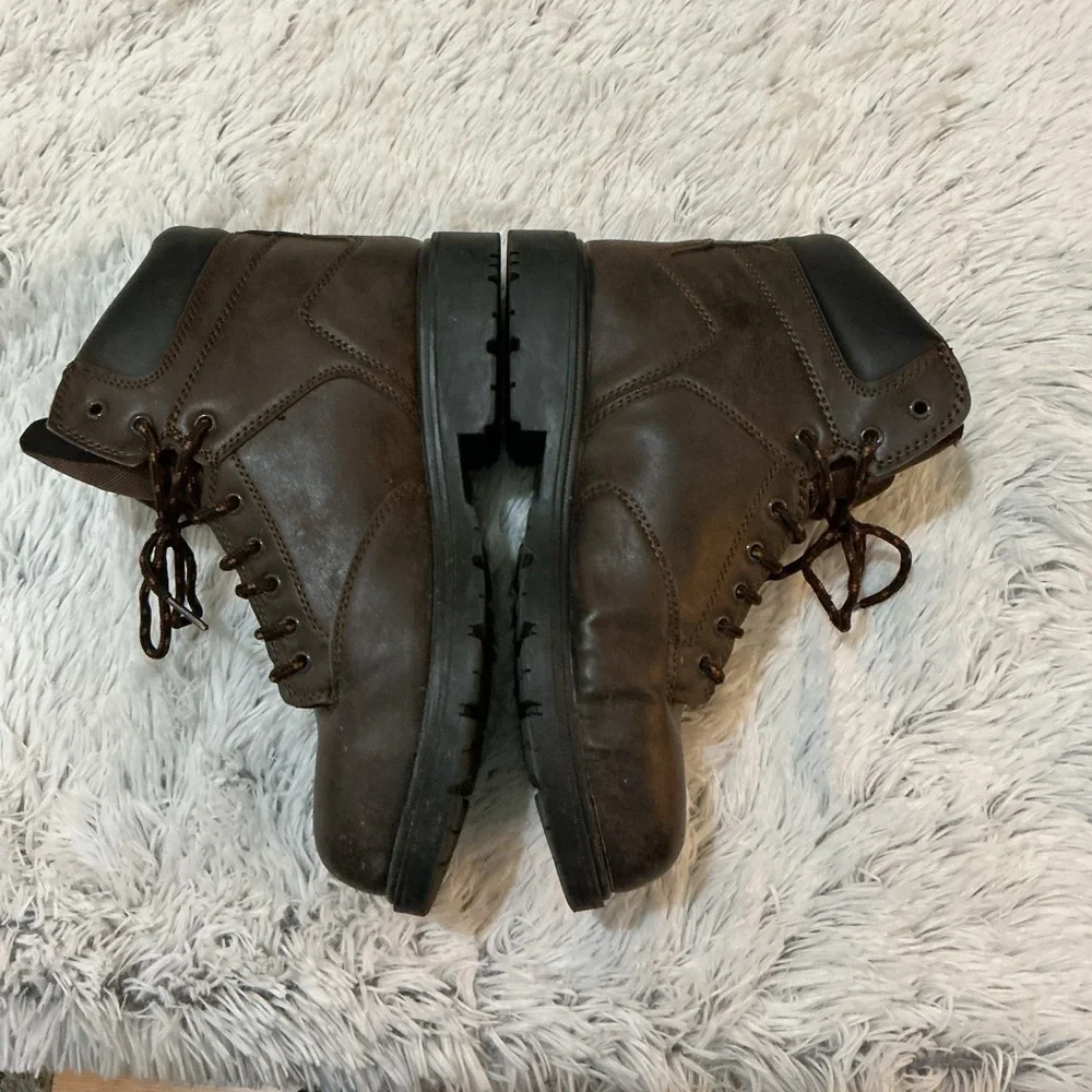 Brahma Men's Gus 6” Brown Leather Steel Toe Work Boots Size 10.5 (Pre-Owned)
